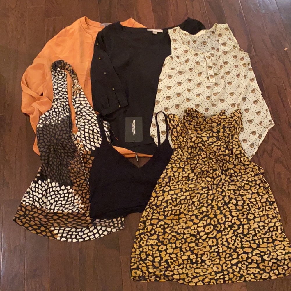 Bundle of 6 neutral/ animal print tops